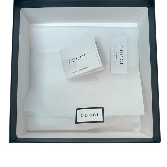 GUCCI Gift Box with Ribbon Tissue Paper and Pamphlet Authentic - Picture 3 of 5